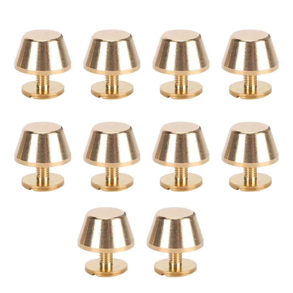 10Pcs Brass Material Flat Stud Rivet Flat Head Design Handbag Rivet Stud  For Purse