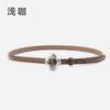 Flower Pin Buckle Leather Women'S Thin Belt Cowhide Women'S Jeans Casual Pants Women'S Belt