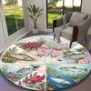 [Colorful Ocean Fish Printed Carpet] Non-slip Office Rug, Cozy Round Carprt for Living Room Use, Soft Home Sofa Chair Mat