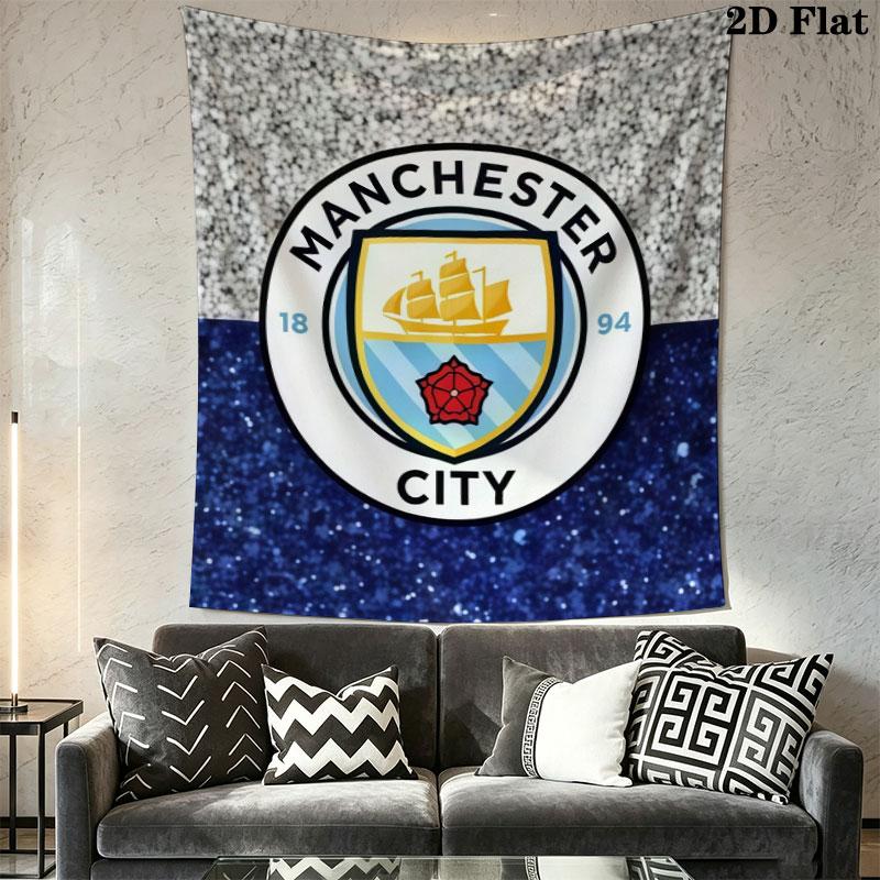 Elite MCFC SquadWall Hanging Printed Fabric Blanket Decorative Tapestries for Bedroom Living Room Home Decor
