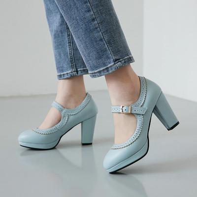 Rozmiar 32-43 Damskie Dziewczęce Szpilki Damskie Trend 2026 Grube Obcasy Platforma Lolita Mary Jane Eleganckie Buty na Wesele Imprezę Sukienkę
