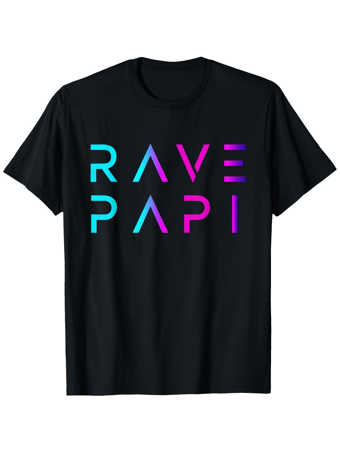Shirt Y2K Rave Papi-Edm Festival Raver Black Regular Fit L