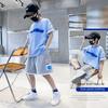 Boys Loose Casual Sets Summer Teen Gradient T-shirts+Shorts 2Pcs Big Kids Sport Short Sleeve Clothes Suits Children Print Outfit