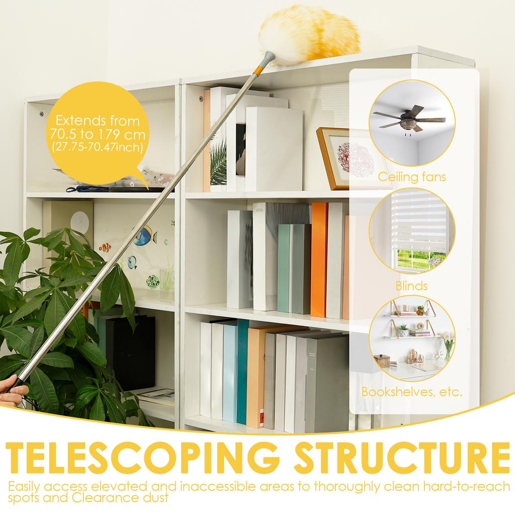 Extendable Wool Duster Household Dust Removal Ceilings Fans Furniture Gap Cleaning Tools Chicken Feather Sweeping