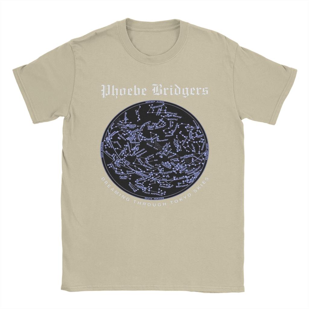 Men Phoebe Bridgers Dreaming Through Tokyo Skies T Shirt Pure Cotton Tops Funny Short Sleeve Round Neck Tees Big Size T-Shirt