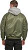 Brandit MA1 Sweat Hooded Winter Jacket Olive-grey