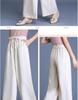 Ice Silk Cotton Linen High-Waist Wide-Leg Cropped Pants - Casual Loose Summer Style for Women
