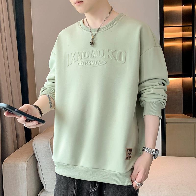 Men's Sweater Spring and Autumn Long-sleeved T-shirt Handsome Versatile Loose Round Neck Men's Clothes