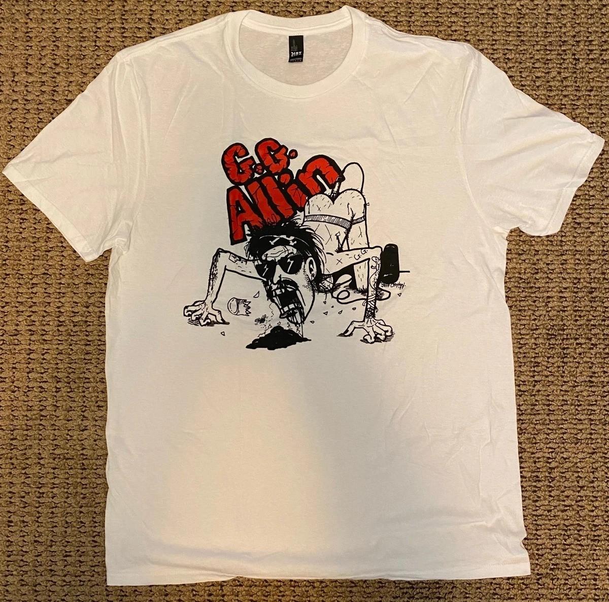 Rare! New GG Allin Rock Music Funny White Shirt CL888 XXXXL