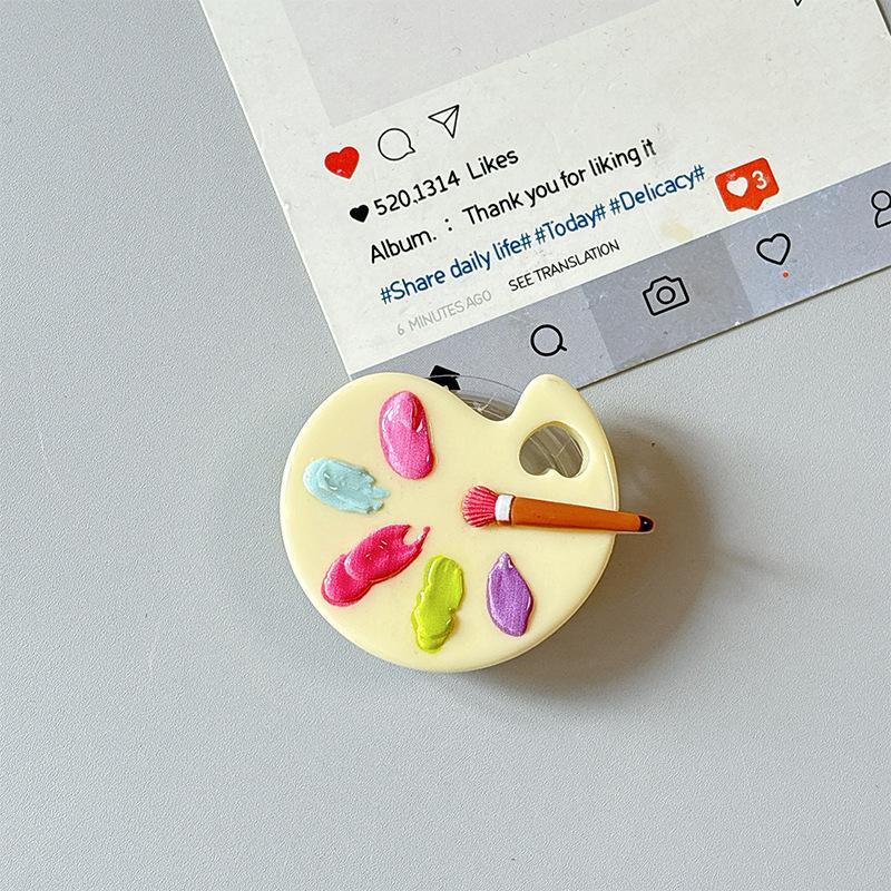 Mini Paint Palette Paste Magnetic Desktop Mobile Phone Airbag Holder Telescopic Dopamine Decoration Girl Ring