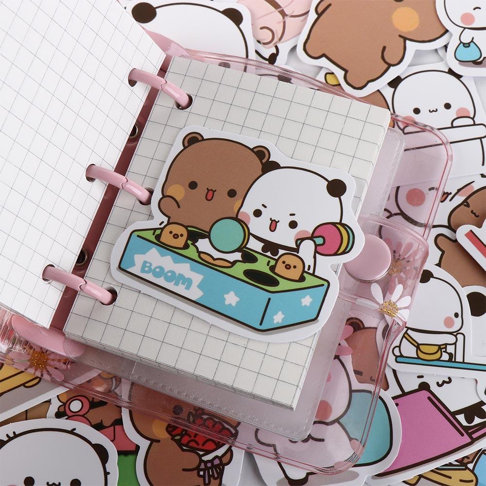 50sheets/set Panda Cartoon Bear and Panda Stickers Waterproof Bubu Dudu Stickers  Luggage