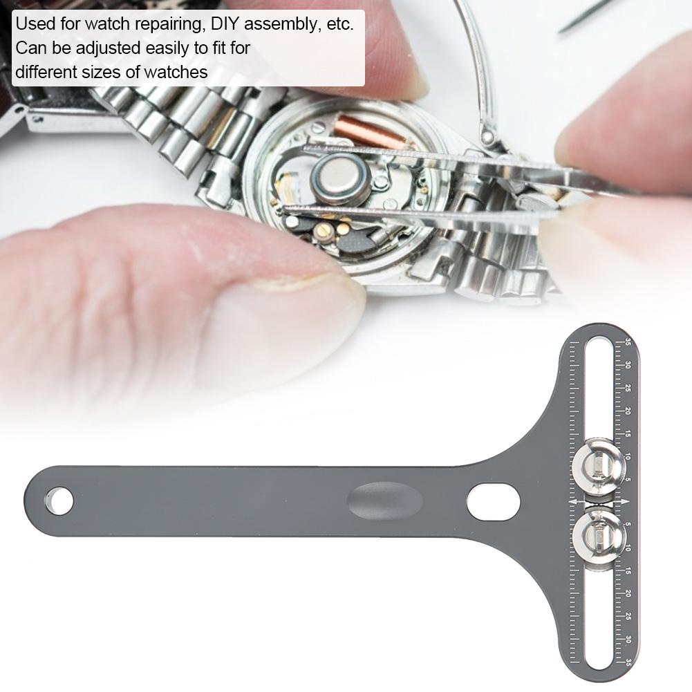 Watch Opener Two Feet T shape Watch Back Case Opener Watch Repairing Tool(Silver Gray Flat Head )