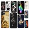 Musical Notes Classical Music Art Phone Case Cover for iPhone 17 Air 16 16e 15 12 11 13 14 Pro Max Apple Plus Coque