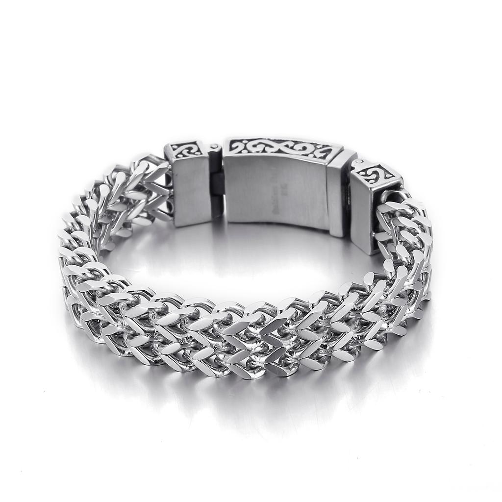 Kalen Punk Jewelry Mesh Bracelet Cuff Bracelet Men Stainless Steel Bracelets Jewelry