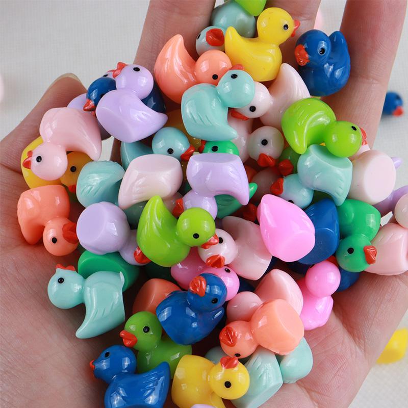 

50 шт. Ночник Желтый Мини Утка Украшение Смешанное Мини Утка Украшение Цвет СлучайныйДля Декоративных DIY Чехлов для Телефона Или Другого