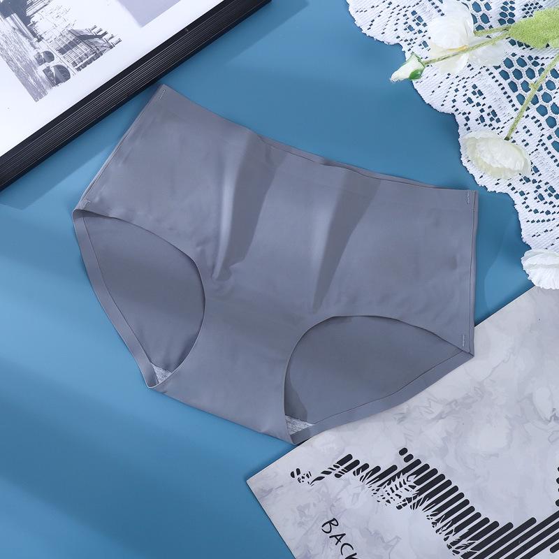 Damen Eisseide Nahtlose Mid-Waist Atmungsaktive Dreiecksslips