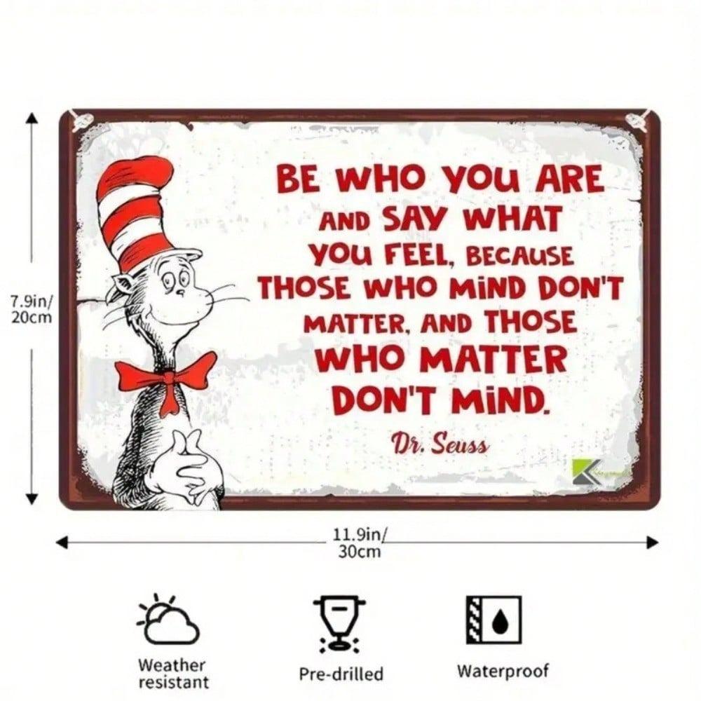 Letrero metálico retro vintage de Dr. Seuss para pared, de 8x12 pulgadas, ideal para la decoración de bares y hogares.