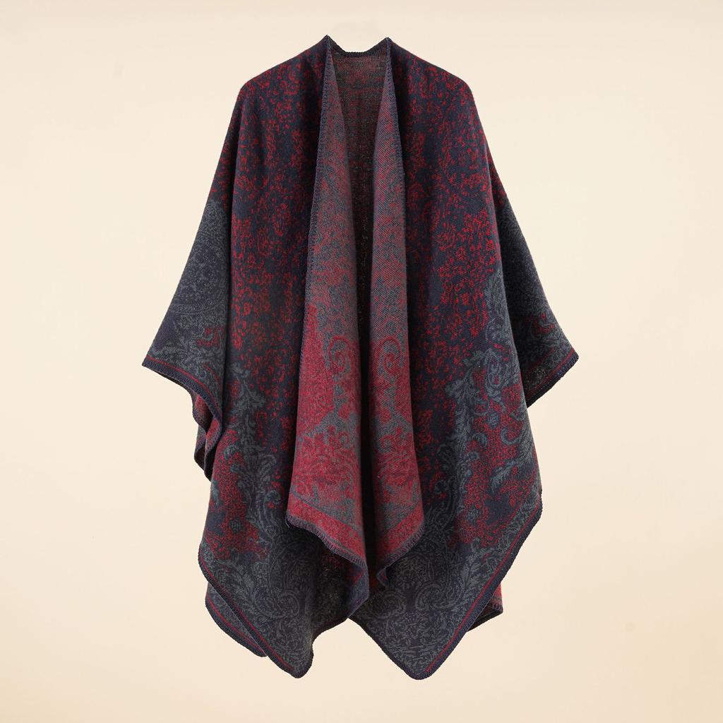 Cashmere Winter Warm Ponchos And Capes For Women Foulard Femme Shawls And Wraps Floral Pashmina Female Bufanda Mujer