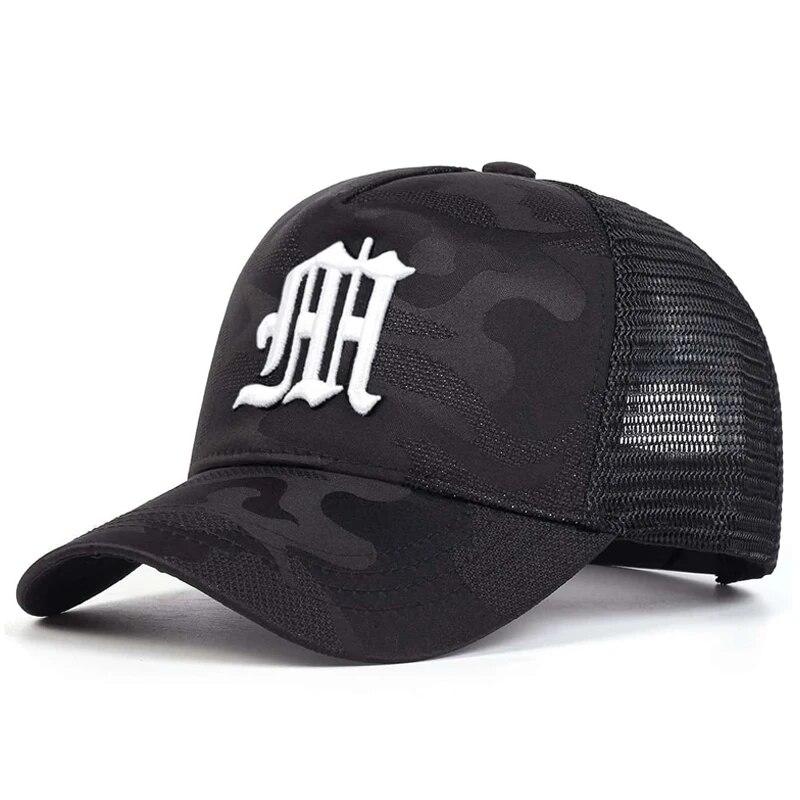 Fashion M Letter Camouflage Embroidery Baseball Net Caps Spring and Summer Outdoor Adjustable Casual Hats Sunscreen Hat