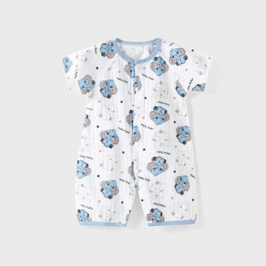 Newborn Summer Cotton Bodysuit: Lightweight Short Sleeve Mesh Romper for Crawling and Outings