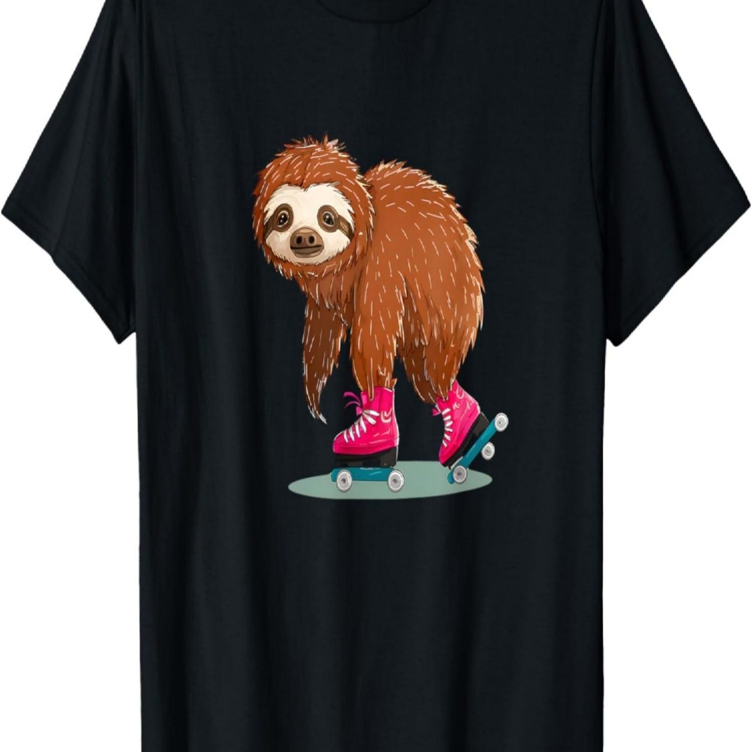 

Sloth on Roller Skates T-Shirt S чёрный