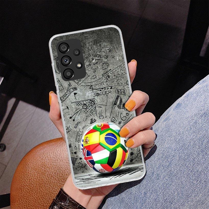 Football Soccer Ball Design Phone Case For Samsung Galaxy A17 A16 A15 A14 A13 A57 A56 A55 A54 A53 A37 A36 A35 A34 A33 A26 A25 A2