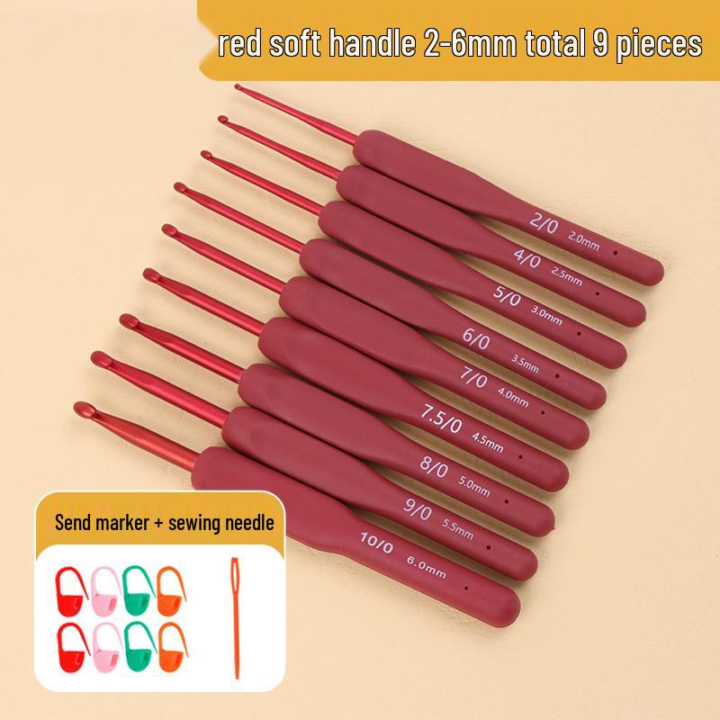 Beginner Soft-Grip Crochet Hook Set for DIY Knitting and Micro-Hooking