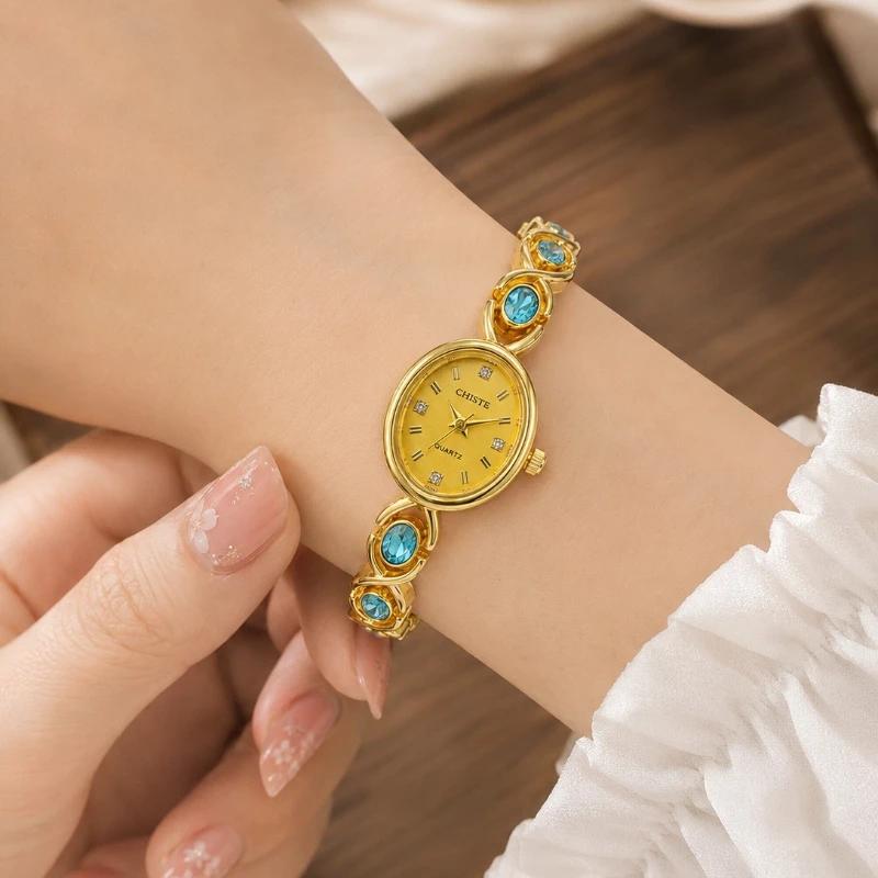 Fashion Oval Rhinestone Ladies Wrist Watches Top Brand Luxury Women Bracelet Watches Simple Elegant Quartz Clock zegarek damski