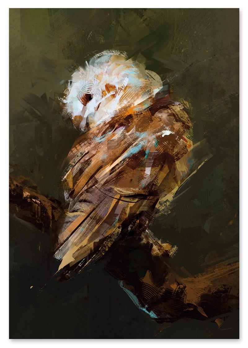 

Plakat sowa abstrakcyjny obraz 30x40 cm