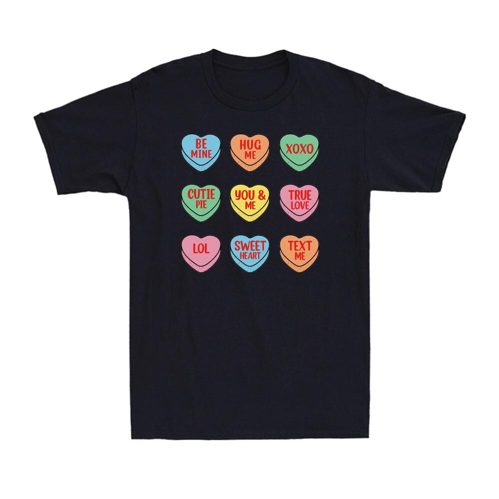 Valentine s Day Candy Hearts Conversation Valentines Gift Novelty Unisex T-Shirt S разноцветный