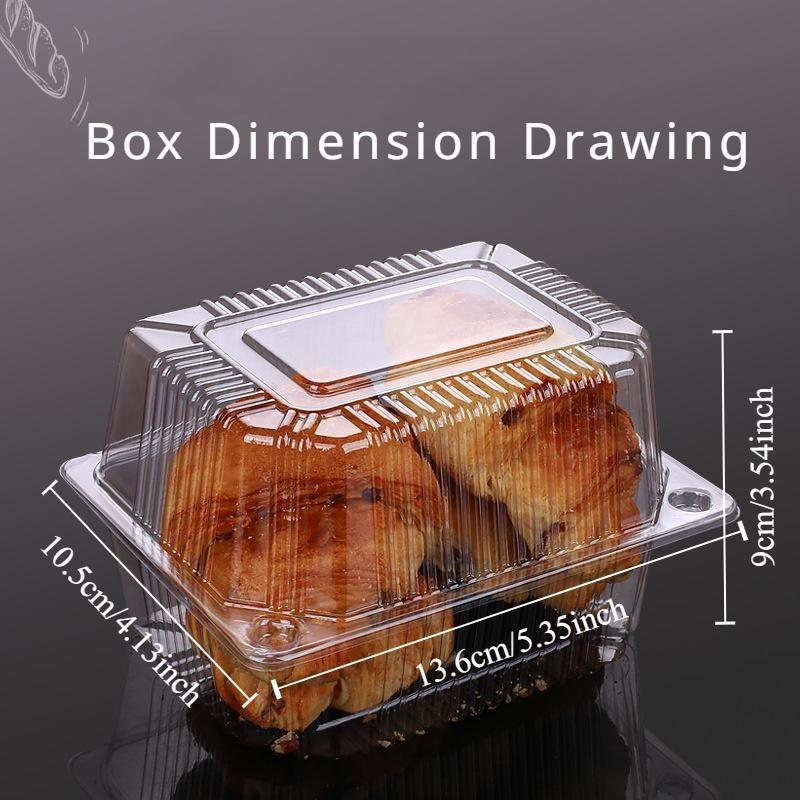 100PCS  Transparent Food Packaging Box Disposable Plastic Boxes Fruit Cake Dessert Storage Container Take Out Box Party Favors