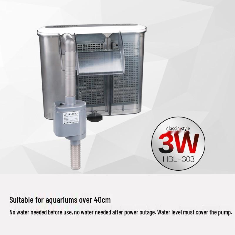 Sen Sen HBL Wall-Mounted Waterfall Filter and Oxygen Pump for Aquariums and Turtle Tanks