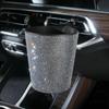 Rhinestone Car Trash Can Cute Garbage Cans Auto Air Vent Trash Bin Portable Waterproof Pink Bling Car Accessories for Women