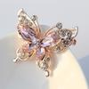 Damska Broszka z Cyrkoniami w Kształcie Motyla, Wielokolorowa, ze Stali Nierdzewnej, do Sukienki
