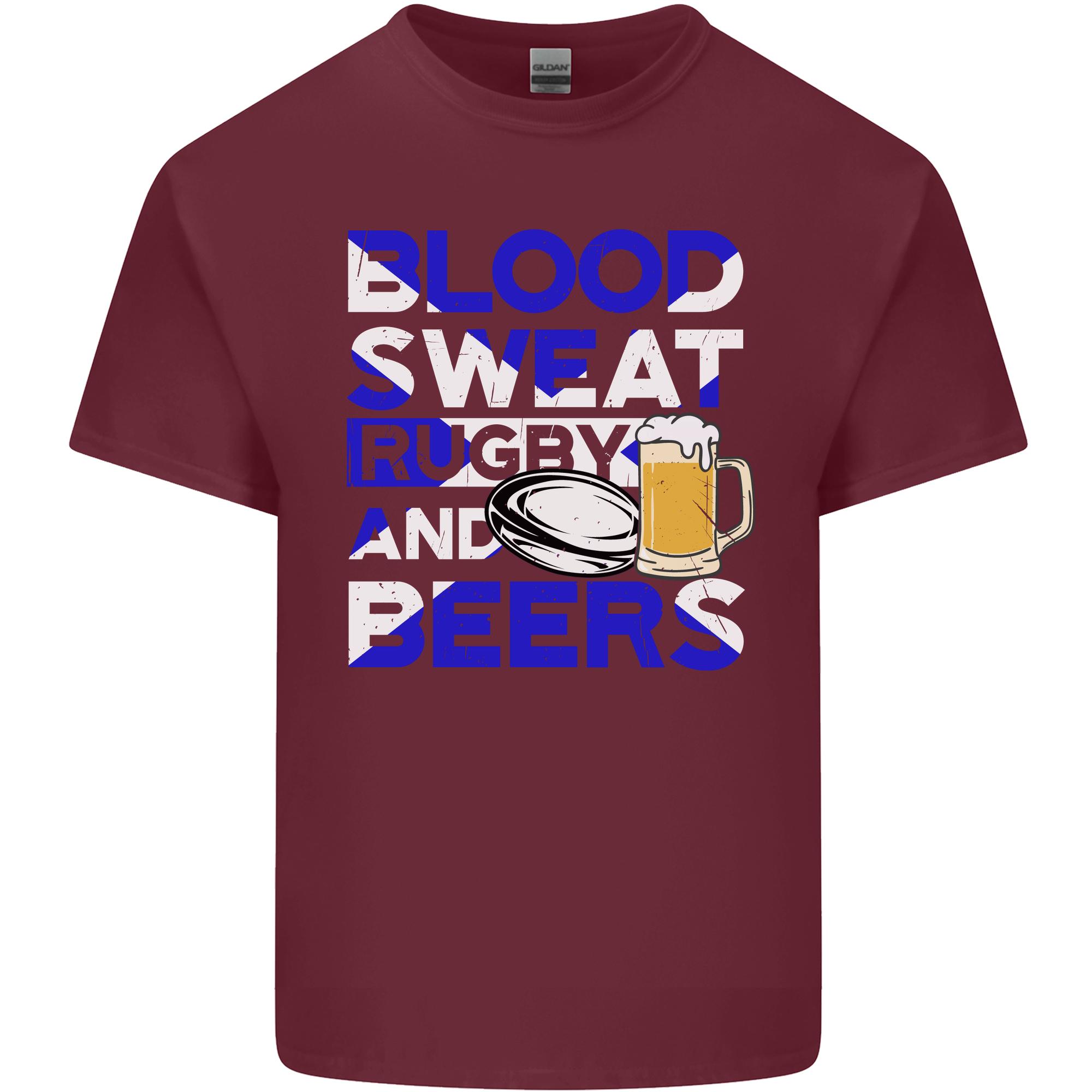 Scotland Blood Sweat Beers Rugby Scottish Unisexs Light Cotton TShirt S