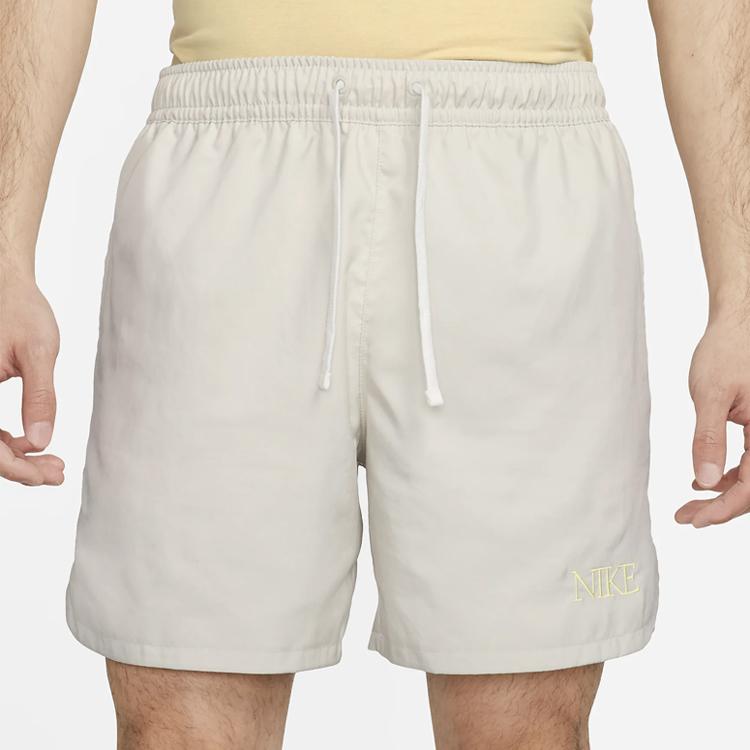 Nike Sportswear Solid Logo Embroidery Detail Drawstring Shorts Men Shorts Light-Bone FJ5304-072