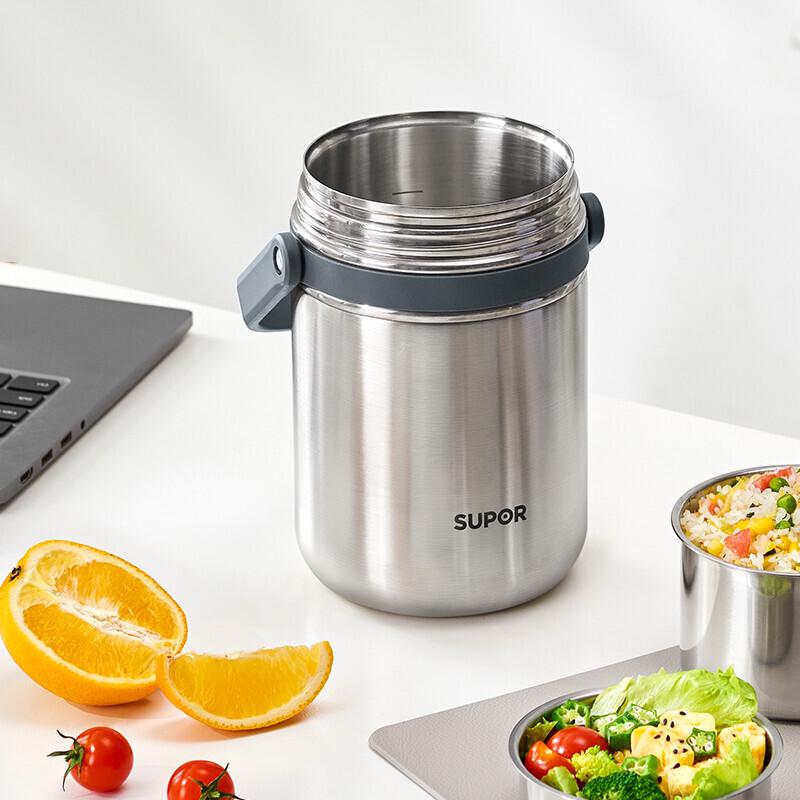 SUPOR 1.9L 3-слойная вакуумная термокружка для еды из нержавеющей стали 304