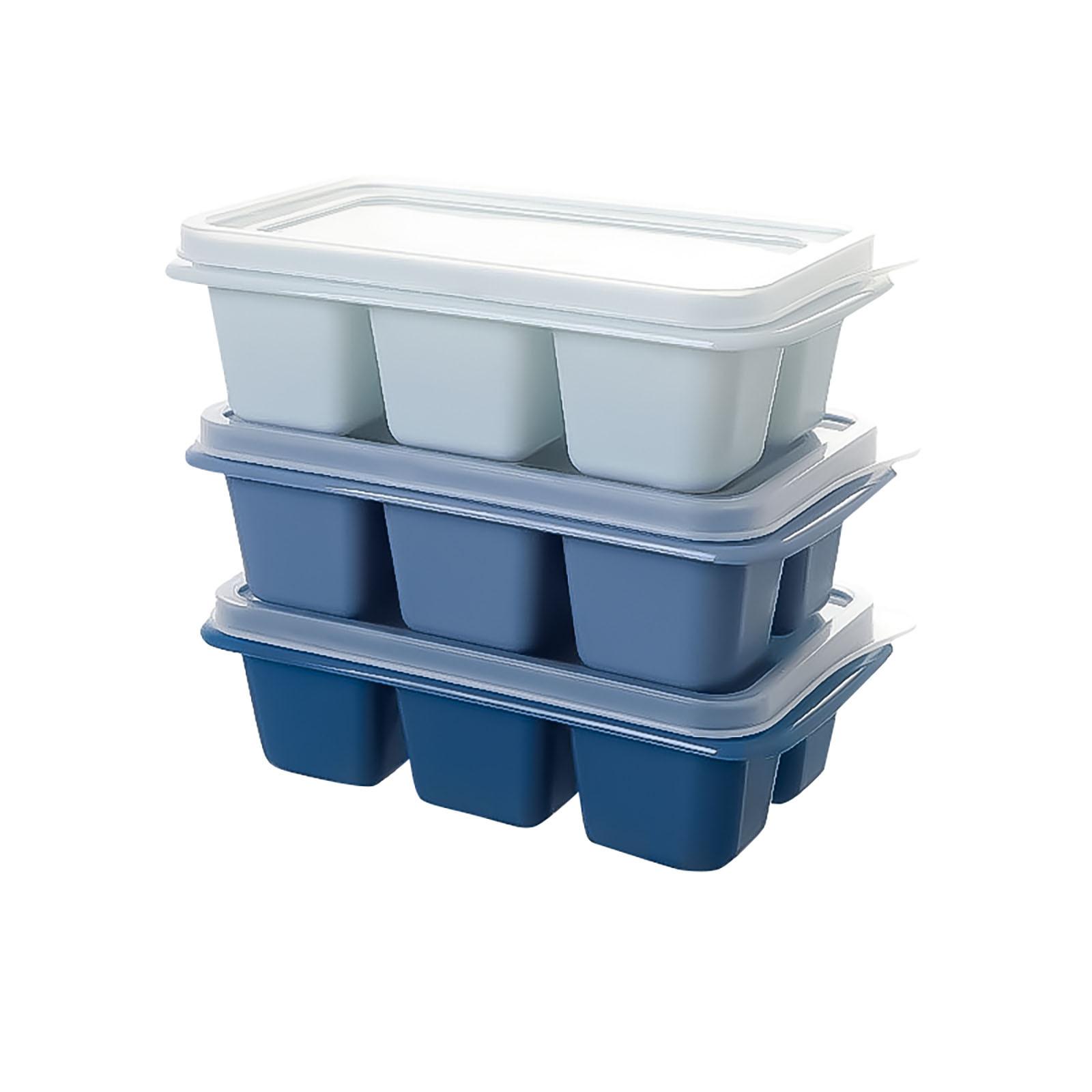 

Ice Mold Trays Easy Release Silicone & Flexible 6 Ice Mold Trays With Spill Resistant Removable Lid Popsicle D