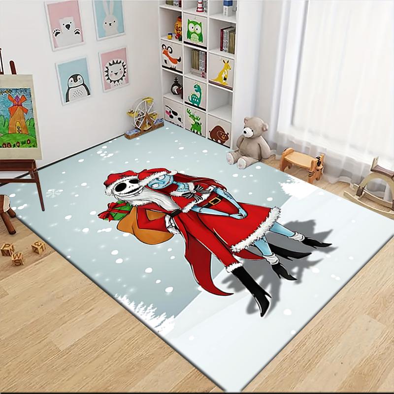 1Pc Christmas Nightmare Before Christmas Carpet Rug Soft Washable Antislip Home Living Room Sofa Mats Personalized Christmas Rug
