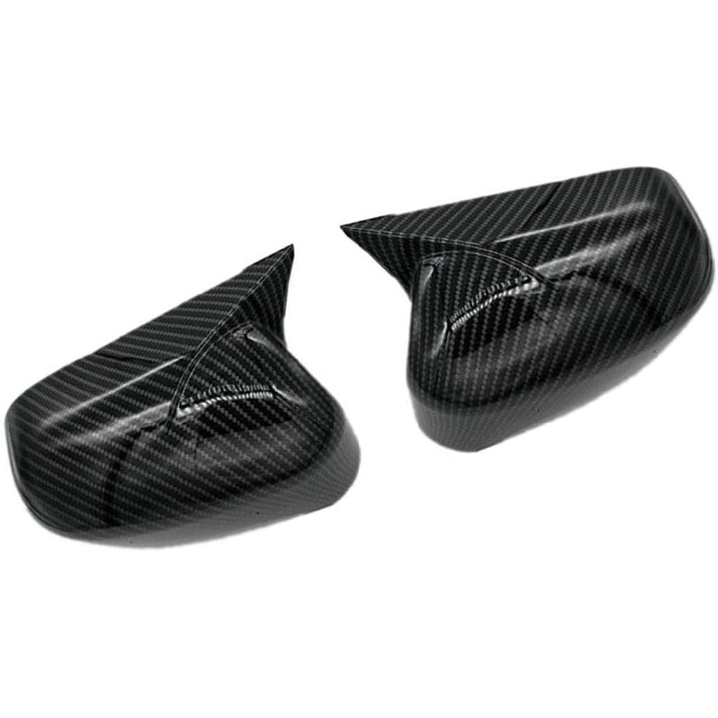 2 Pièces Couvercles de Rétroviseur Latéral en Corne de Bœuf Décoration Extérieure Cache-Rétroviseur Garde-Rétroviseur Garniture pour Honda Civic 2006-2011 Cache-Couvercle de Rétroviseur en Fibre de Carbone
