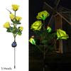 5 Head Rose Flower Solar Lawn Lamp LED Lights Outdoor Solar Garden Lights for Yard Patio Garden Camping Wedding Party Decor