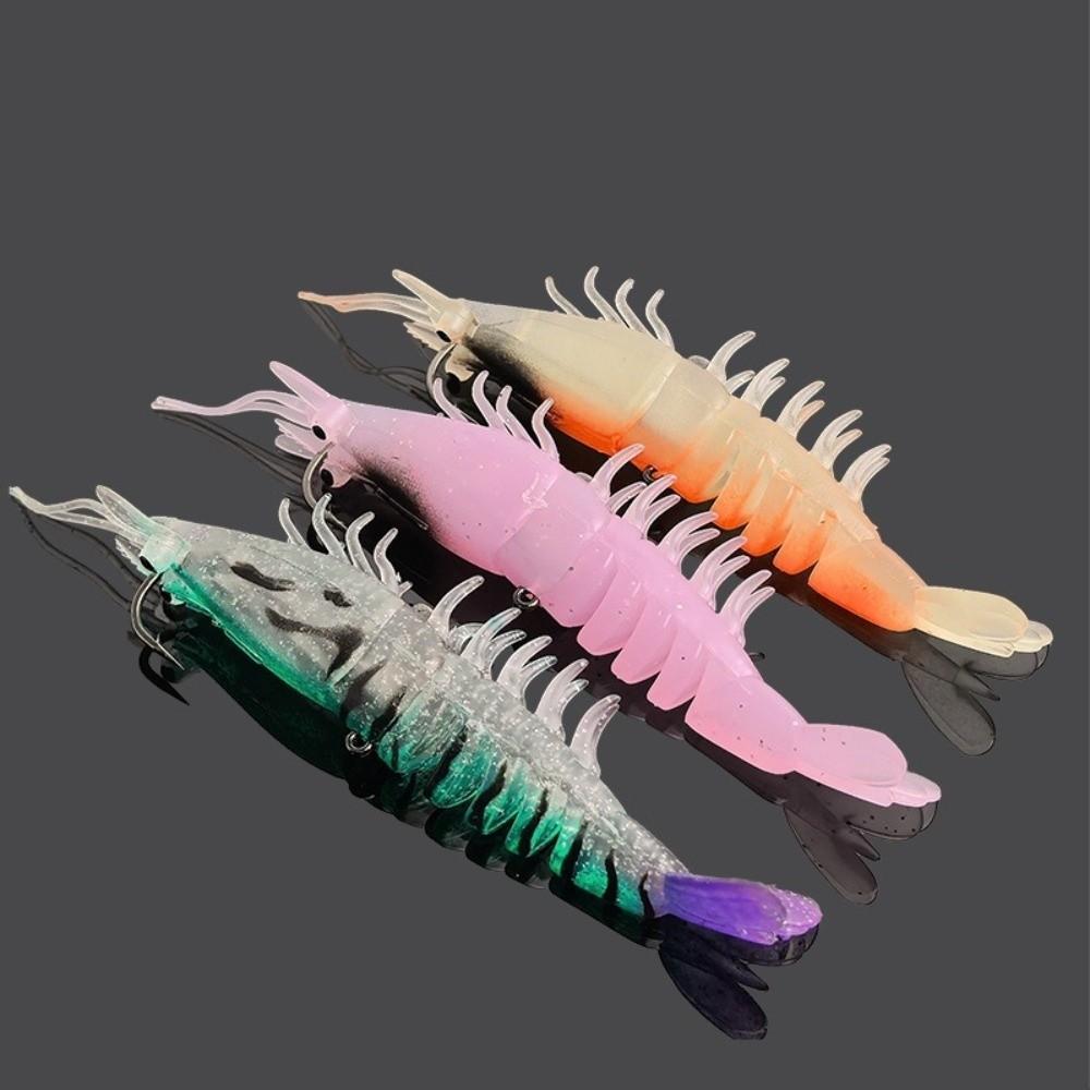 Multi-Joint Design Soft Shrimp Fishing Lure 9.5cm Length Unrigged Hookless Lure  Pesca Tackle Use