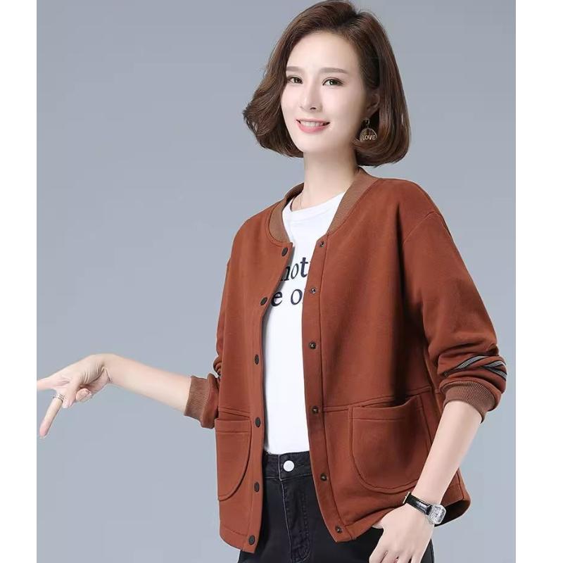 Women's All-Match Coat Plus-Size Plaid Jacket Fashion Casual Loose Slim Long-Sleeved Outwear