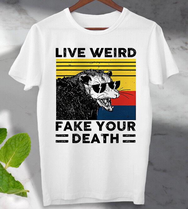 

Живи странно, симулируй смерть, опоссум, футболка, унисекс, мужская, женская, топ 4XL