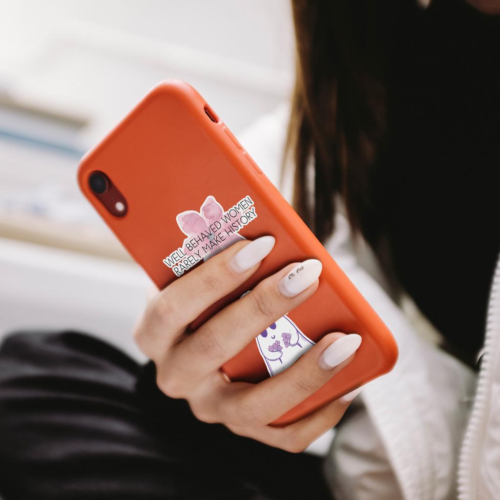 50 Pink Text Graffiti Stickers Mobile Phone Water Cup Waterproof Decorative Stickers Children's Hand Note Stickers