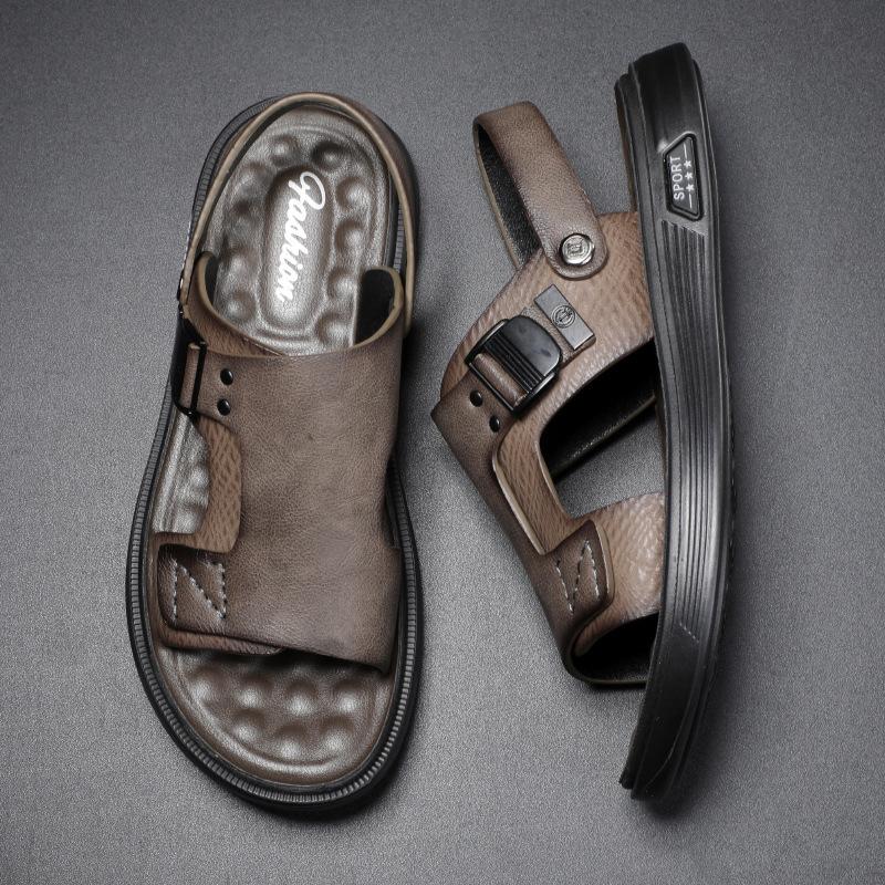 

Производитель мужских сандалий 2025 лето новая корейская версия модные универсальные уличные пляжные повседневные тапочки 38