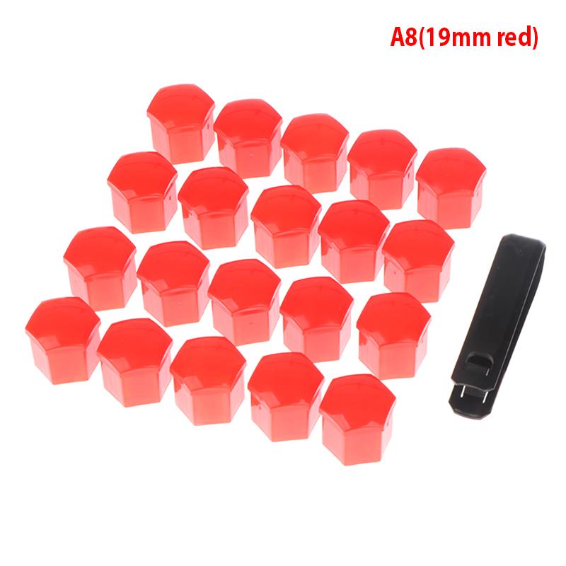 20pcs/set 17/19mm Wheel Lug Bolt Nut Cap Dustproof Cover With Removal Tool Key Car Accessories Multiple Colour