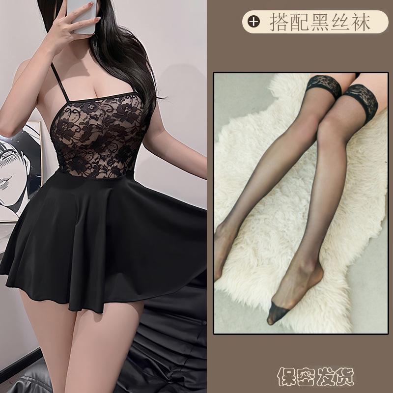 Sex underwear pure lust transparent suspender large size sexy suit lace nightdress splicing nightdress home girl