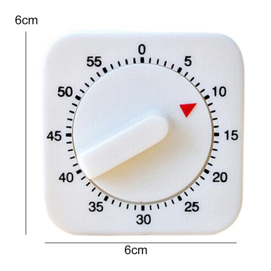 Novinka White Square 60minutový mechanický časovač připomenutí počítání pro kuchyni