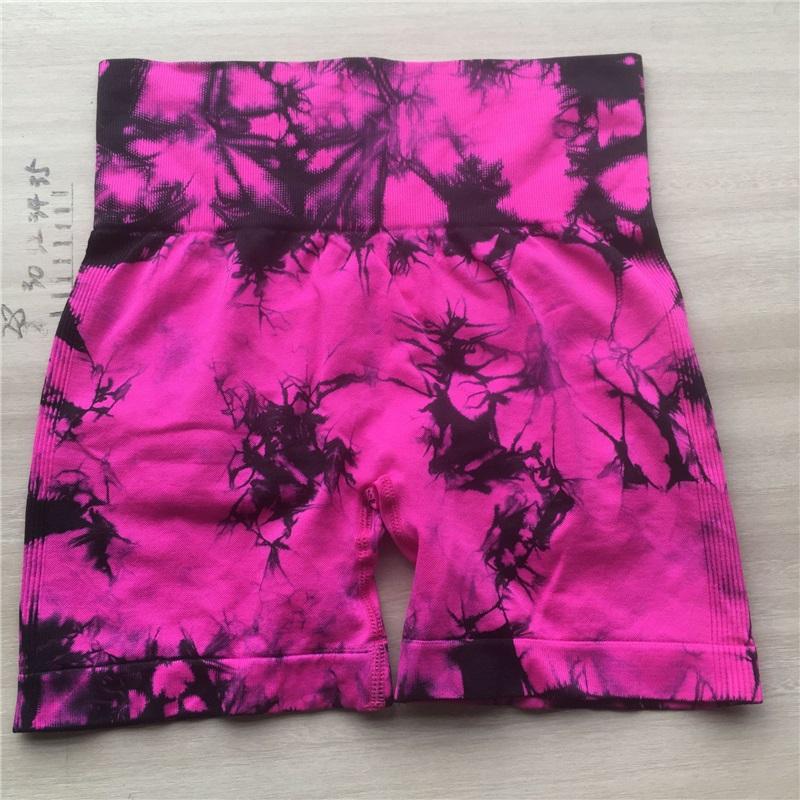 

Женские облегающие эластичные брюки для йоги с высокой талией и эффектом подтяжки бедер, спортивные фитнес-шорты с облегающим кроем и принтом тай-дай M